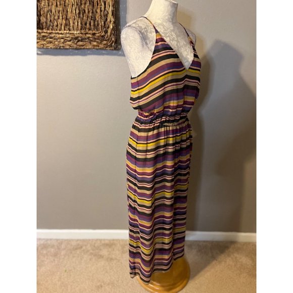 Joie Silk Maxi Jesbelle Dress M Medium Stripes - Picture 4 of 7